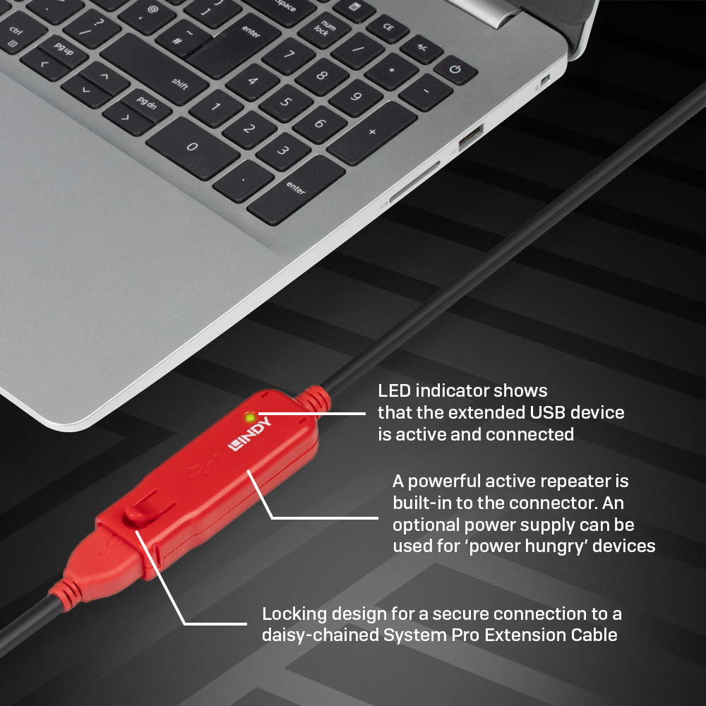 Lindy 42782 USB-kabel USB 2.0 12 m USB A 0,48 Gbit/s Zwart - Afbeelding 7