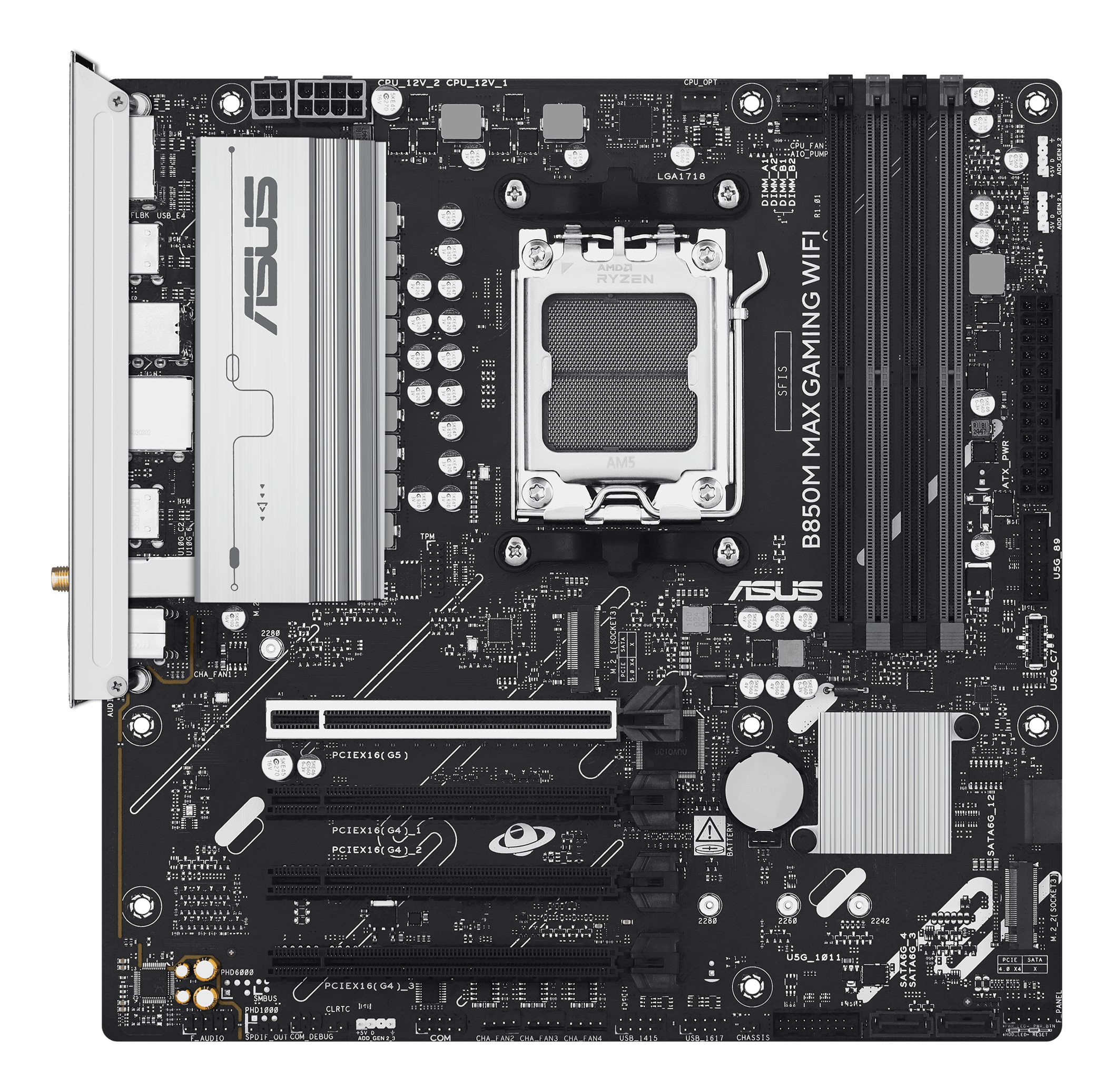 ASUS B850M MAX GAMING WIFI AMD B850 Socket AM5 micro ATX - Afbeelding 3