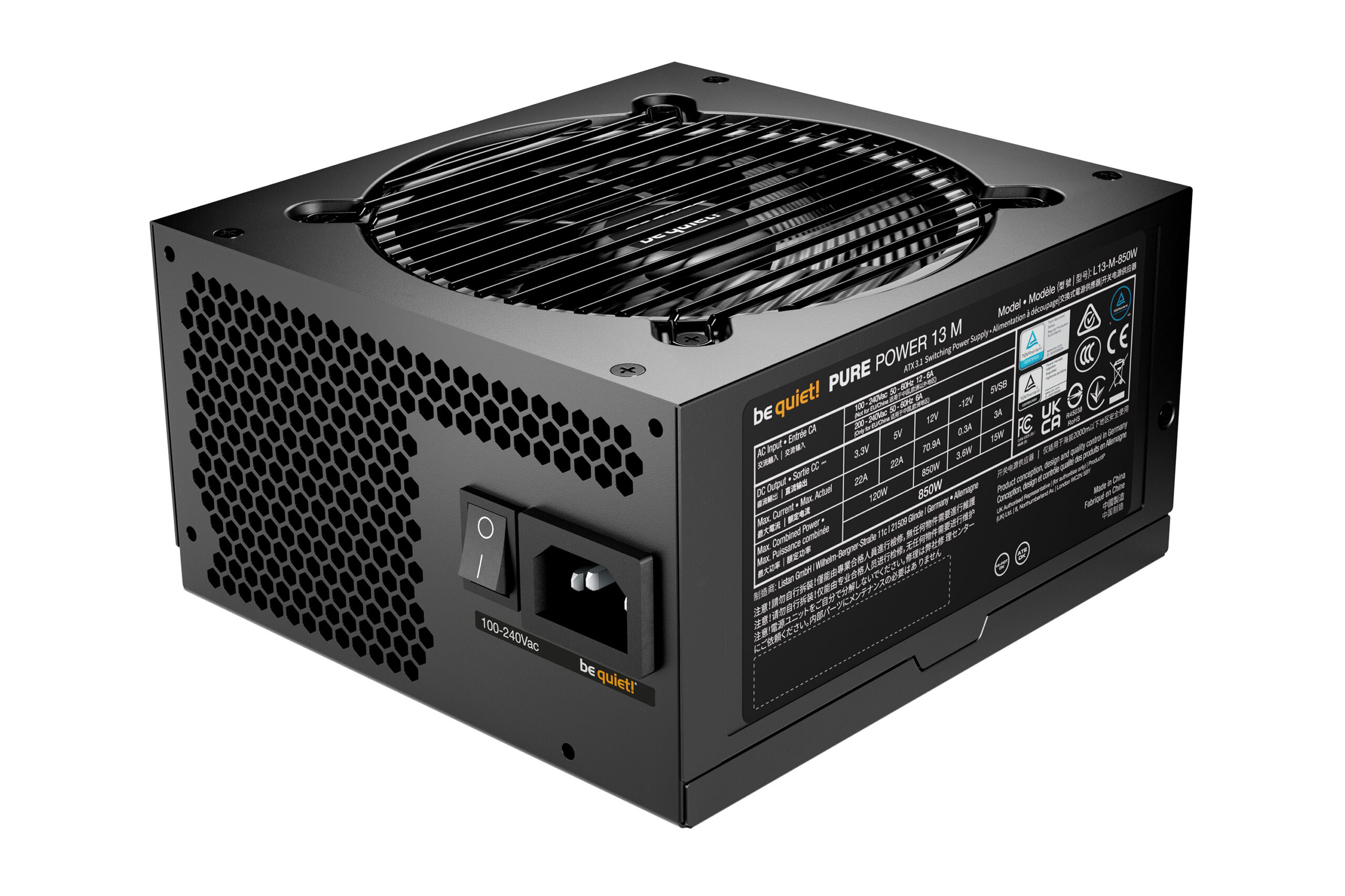 be quiet! Pure Power 13 M | 850W power supply unit 20+4 pin ATX ATX Zwart - Afbeelding 4