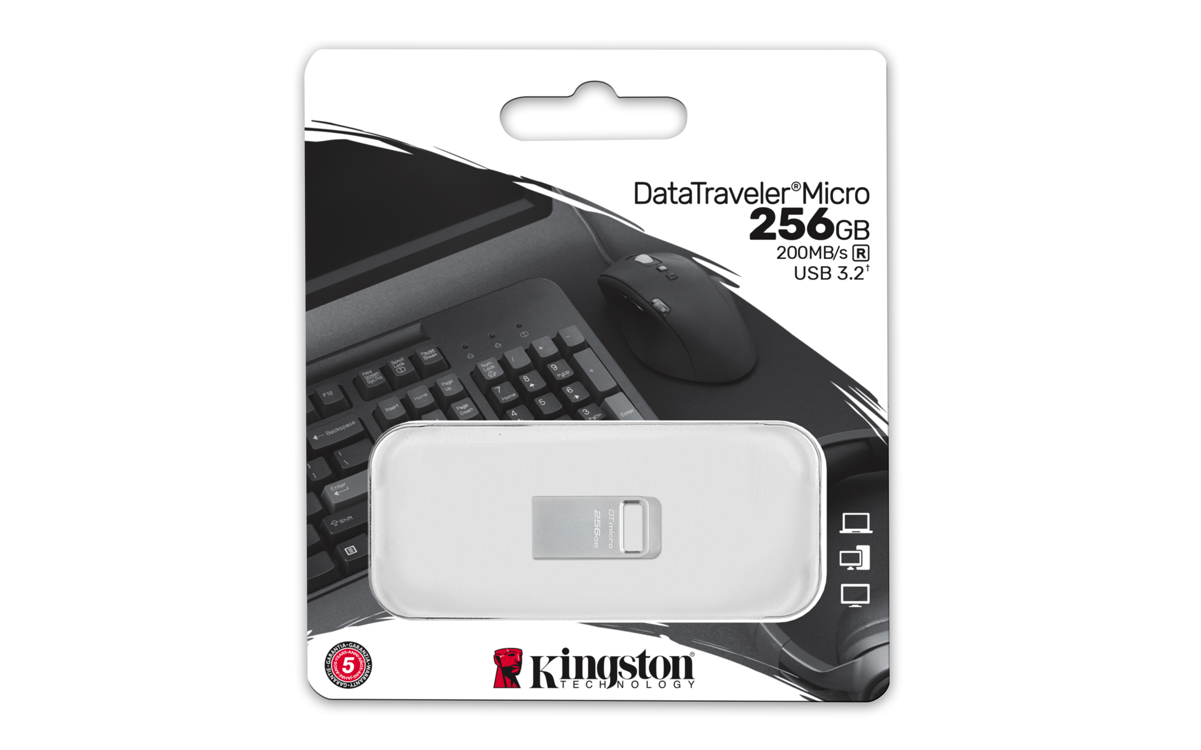 Kingston Technology DataTraveler 256GB Micro 200MB/s Metal USB 3.2 Gen 1 - Afbeelding 5