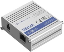 Ultra-small lightweight and energy-efficient industrial gateway with LTE Cat 4 Gigabit Ethernet interface digital I/Os micro-USB port.