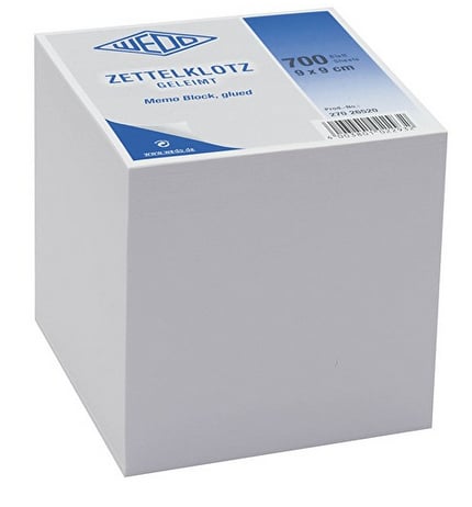 WEDO Ersatzpapier für Zettelbox 9 x 9 cm 700 Blatt weiß