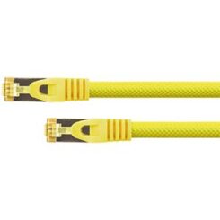 Python Patchkabel m. Cat.7 Rohkabel Nylongefl. geel 1,5m