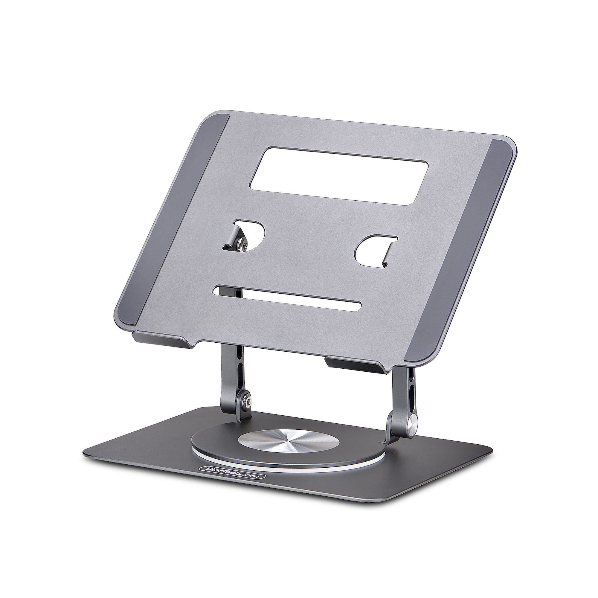 StarTech.com Draaibare Laptopstandaard, 360 Roterende Laptophouder voor Computer, Verhoogd plateau met Verstelbare Kanteling, Max 5kg, Aluminium - Afbeelding 2