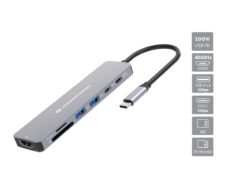 Conceptronic DONN28G laptop dock & poortreplicator Bedraad USB 3.2 Gen 1 (3.1 Gen 1) Type-C Grijs