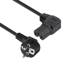 ACT Netsnoer CEE 7/7 male (haaks) - C15 (haaks rechts) IEC60320 zwart 1,5 m