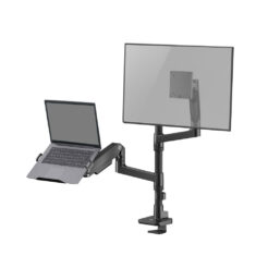 ACT Monitorarm 49" met laptophouder office premium, gasveer, paalbevestiging, 1 scherm - Afbeelding 5