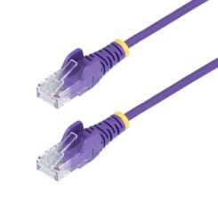 StarTech.com 5m Dunne CAT6 Ethernet Kabel, Paars, Snagless, 100W PoE, UTP, LSZH, 28AWG Pure Koperdraad, Slim RJ45 Netwerk Patchkabel met Trekontlasting, Fluke Getest
