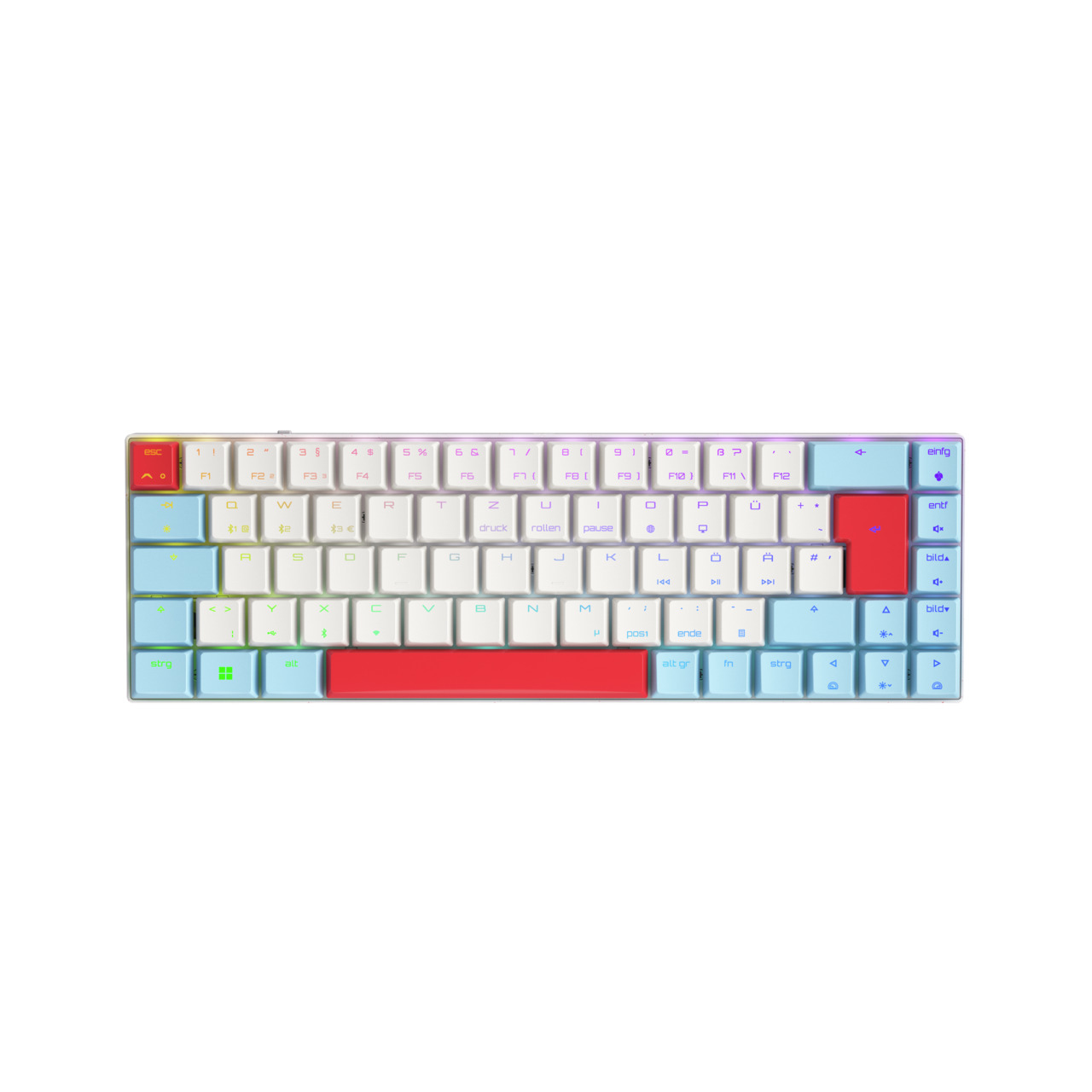 CHERRY MX-LP 2.1 Compact Wireless toetsenbord Gamen RF-draadloos + Bluetooth QWERTZ Duits Wit
