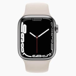 Forza Refurbished Apple Watch Series 7 45 mm Aluminium zilver wifi met wit sportbandje - Licht gebruikt