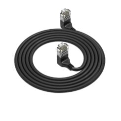 ACT Zwarte 1.5 meter U/UTP CAT6A LSZH Slimline patchkabel met RJ45 connectoren 90° haaks boven naar 90° haaks boven - Afbeelding 2