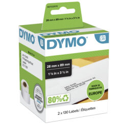 DYMO originele LabelWriter adreslabels | 28 mm x 89 mm | 2 rollen met elk 130 labels (260 zelfklevende etiketten) | Geschikt voor de LabelWriter labelprinters | Gemaakt in Europa - Afbeelding 2