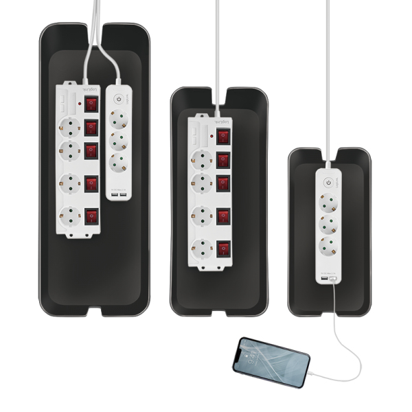 LogiLink KAB0077 kabelbeheersysteem Universeel Kabeldoos Zwart 3 stuk(s) - Afbeelding 6