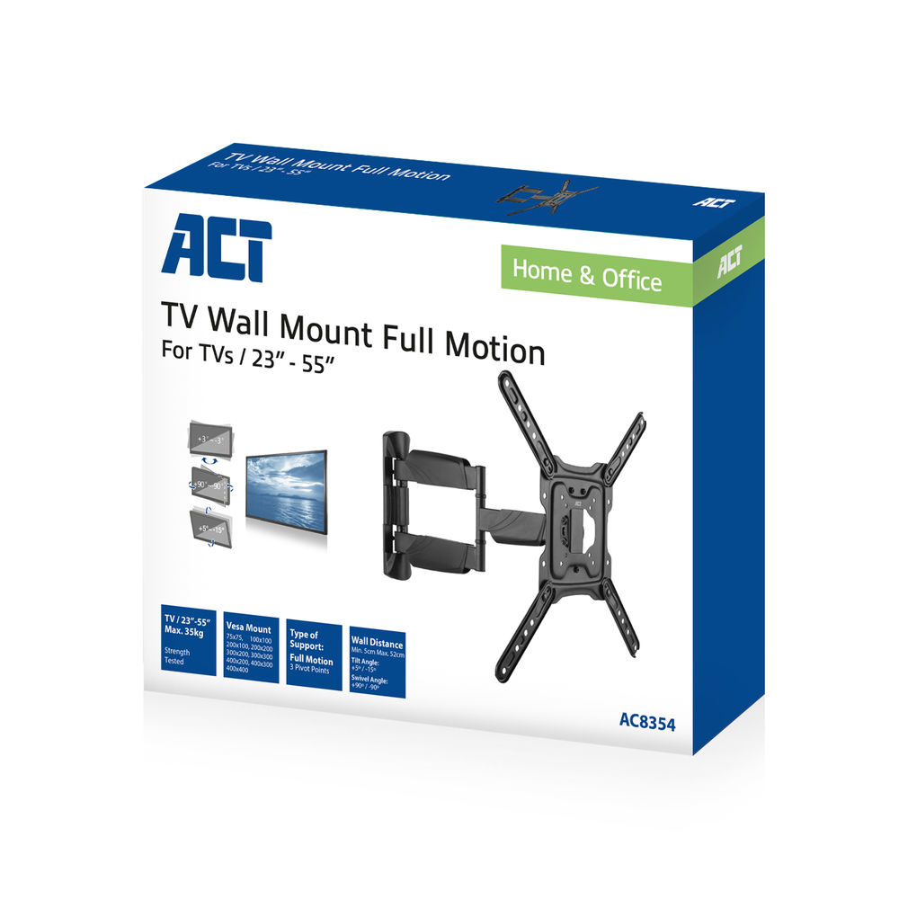 ACT Full motion TV en monitor wandsteun, 23" tot 55", VESA - Afbeelding 8