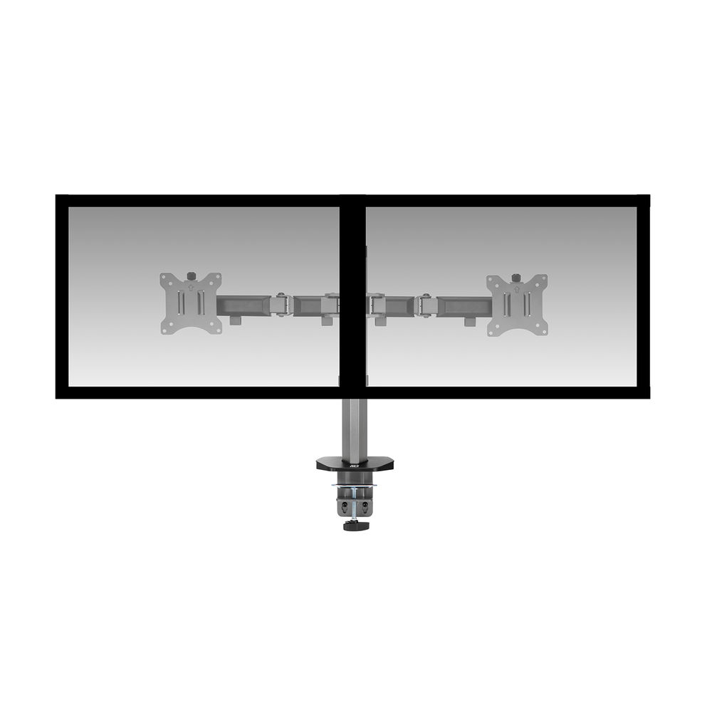 ACT Monitorarm 32" office, 2 schermen, zilver - Afbeelding 3