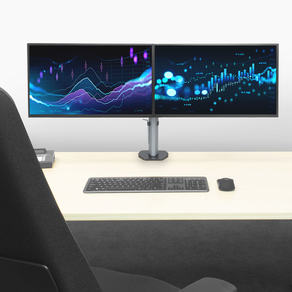 ACT Monitorarm 32" office, 2 schermen, zilver - Afbeelding 7