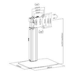 ACT Monitorarm 32" office, op voet met gasveer, 1 scherm - Afbeelding 5