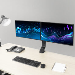 ACT Monitorarm 27" office, crossbar, 2 schermen, eenvoudig in hoogte verstelbaar - Afbeelding 4