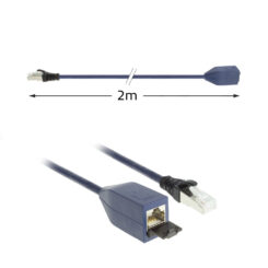 ACT Blauw 2 meter LSZH SFTP CAT6A MPTL verlengkabel snagless met RJ45 connectoren - Afbeelding 3