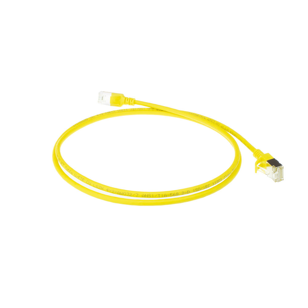 ACT Gele 7 meter LSZH U/FTP CAT6A datacenter slimline patchkabel snagless met RJ45 connectoren - Afbeelding 3