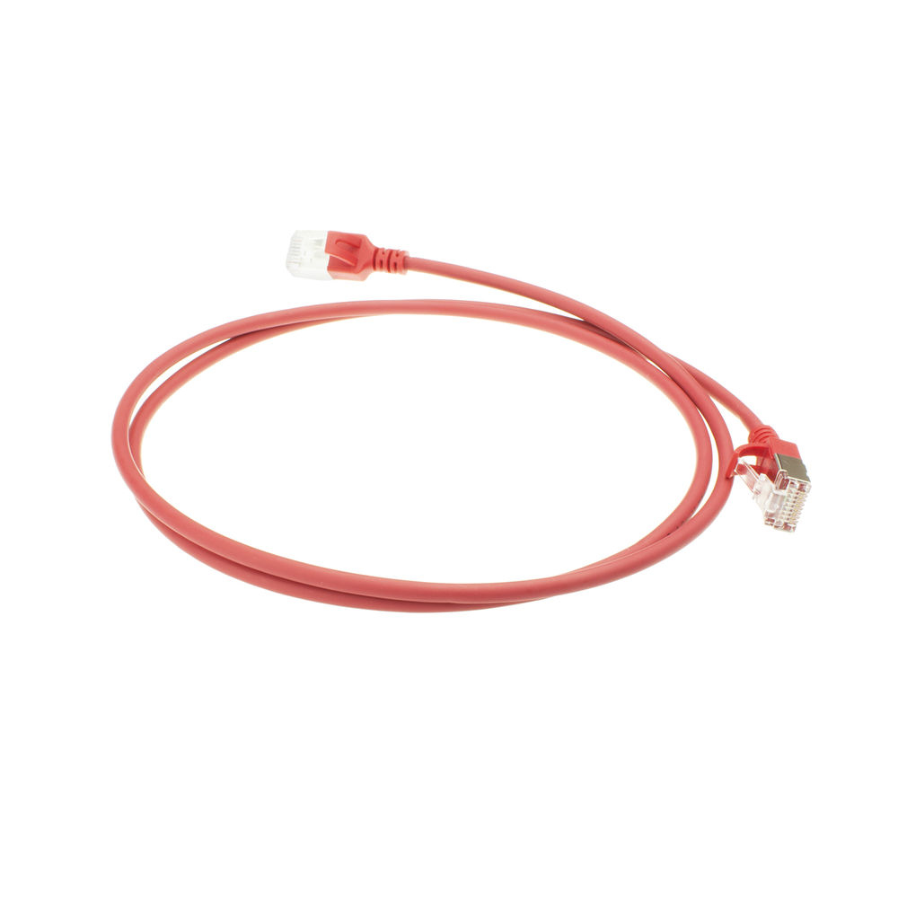 ACT Rode 7 meter LSZH U/FTP CAT6A datacenter slimline patchkabel snagless met RJ45 connectoren - Afbeelding 3
