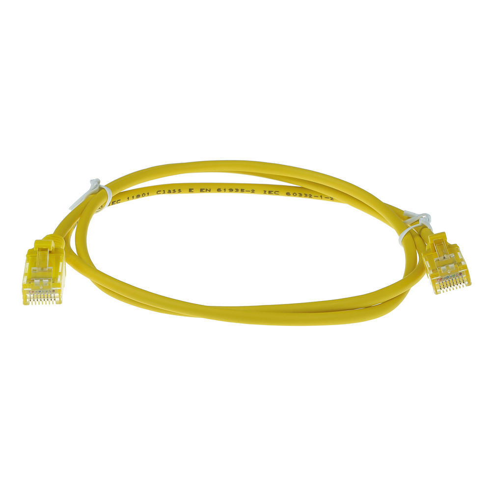 ACT Gele 10 meter LSZH U/UTP CAT6 datacenter slimline patchkabel snagless met RJ45 connectoren - Afbeelding 3