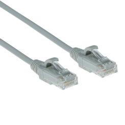 ACT Grijze 0,15 meter LSZH U/UTP CAT6 datacenter slimline patchkabel snagless met RJ45 connectoren