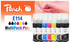 Peach 321707 inktcartridge 7 stuk(s) Compatibel Normaal rendement Zwart, Cyaan, Grijs, Magenta, Geel