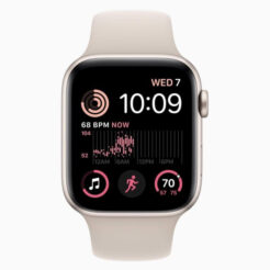 Forza Refurbished Apple Watch SE 2022 40 mm Aluminium Goud met antique wit sportbandje - Zo goed als nieuw