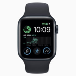 Forza Refurbished Apple Watch SE 2022 40 mm Aluminium Zwart met zwart sportbandje - Zo goed als nieuw