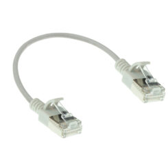 ACT Grijze 0,15 meter LSZH U/FTP CAT6A datacenter slimline patchkabel snagless met RJ45 connectoren - Afbeelding 3