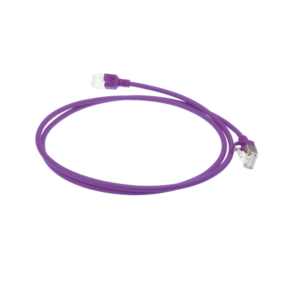 ACT Paarse 1,5 meter LSZH U/FTP CAT6A datacenter slimline patchkabel snagless met RJ45 connectoren - Afbeelding 3