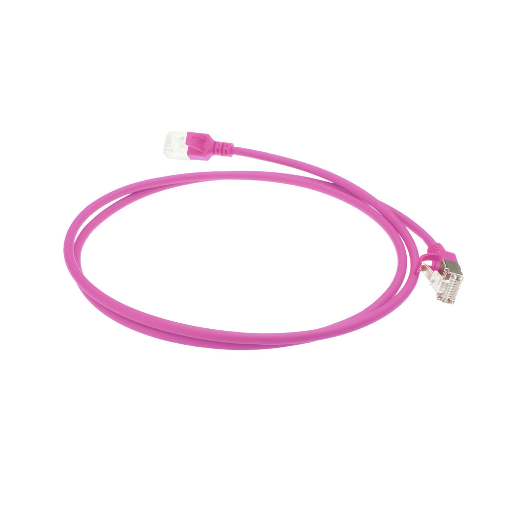 ACT Roze 10 meter LSZH U/FTP CAT6A datacenter slimline patchkabel snagless met RJ45 connectoren - Afbeelding 3