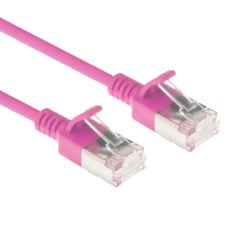 ACT Roze 10 meter LSZH U/FTP CAT6A datacenter slimline patchkabel snagless met RJ45 connectoren
