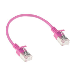 ACT Roze 0,15 meter LSZH U/FTP CAT6A datacenter slimline patchkabel snagless met RJ45 connectoren - Afbeelding 3
