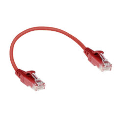 ACT Rode 0,15 meter LSZH U/UTP CAT6 datacenter slimline patchkabel snagless met RJ45 connectoren - Afbeelding 3