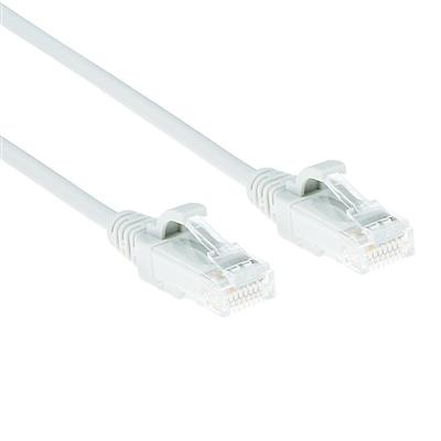 ACT Witte 1 meter LSZH U/UTP CAT6 datacenter slimline patchkabel snagless met RJ45 connectoren