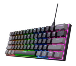 Trust GXT 867 Acira toetsenbord Gamen USB AZERTY Belgisch Zwart, Grijs
