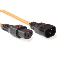 ACT Netsnoer C13 IEC Lock - C14 oranje 1 m, PC938