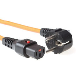 ACT Netsnoer CEE 7/7 male (haaks) - C13 IEC Lock oranje 2 m, EL247S - Afbeelding 2