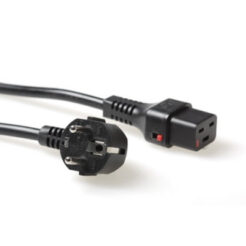 ACT Netsnoer CEE 7/7 male (haaks) - C19 IEC Lock zwart 2 m, EL262S - Afbeelding 2