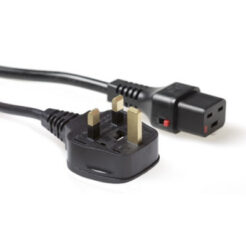 ACT Netsnoer UK male - C19 IEC Lock zwart 2 m, PC1214 - Afbeelding 2