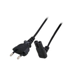 ACT Netsnoer Euro male - C7 female (haaks omlaag) zwart 2 m - Afbeelding 2