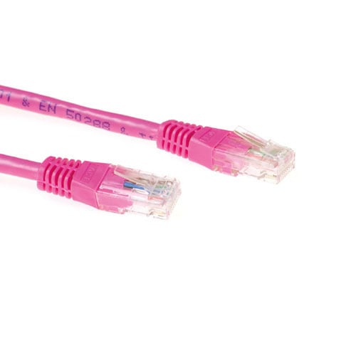 ACT Roze 0,5 meter U/UTP CAT6A patchkabels met RJ45 connectoren - Afbeelding 2