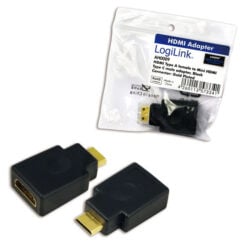 LogiLink AH0009 tussenstuk voor kabels HDMI C HDMI A Zwart - Afbeelding 3
