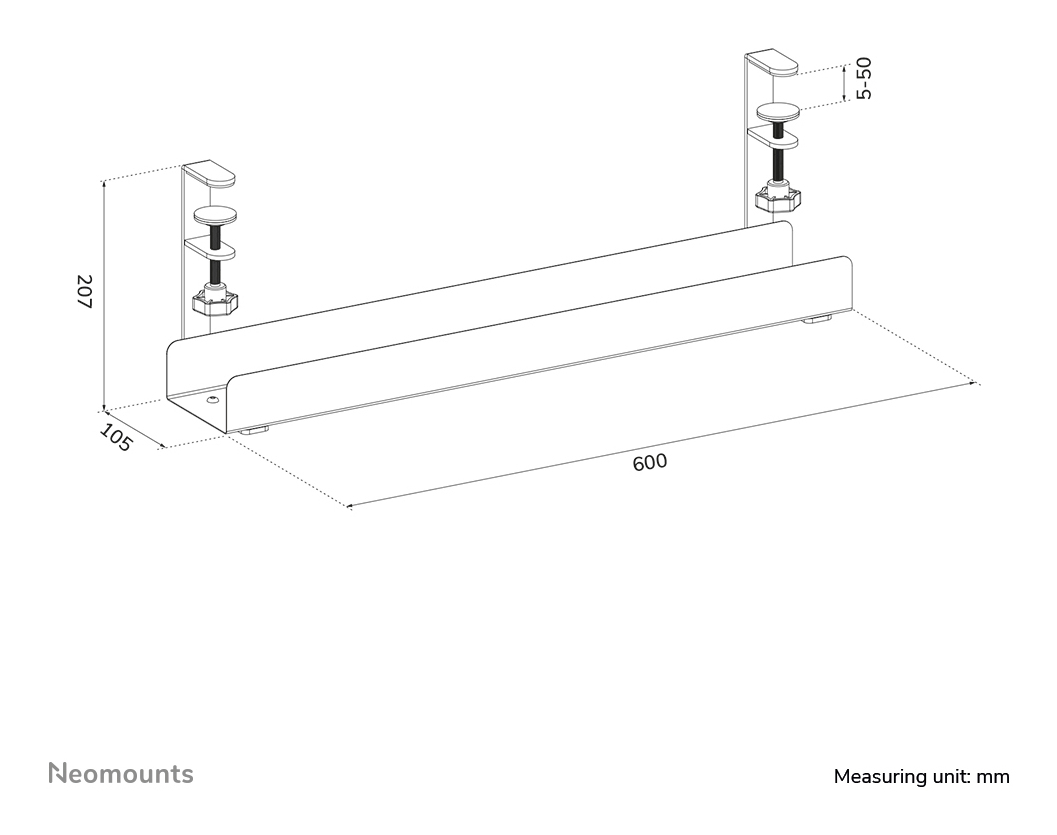 Neomounts ADS07-121BL Kabelgoot - klembevestiging - universeel - Afbeelding 10