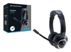 Conceptronic POLONA02B hoofdtelefoon/headset Bedraad Hoofdband Gamen Zwart - Afbeelding 2