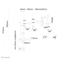 Neomounts FPMA-D1330WHITE Monitorarm 10-30" - Afbeelding 4