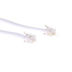 ACT Witte 3 meter platte telefoonkabel met RJ12 connectoren