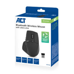 ACT Draadloze multi-connect muis Bluetooth of USB-A ontvanger, 2400 DPI met stille klik, gemaakt van gerecyclede materialen - Afbeelding 4
